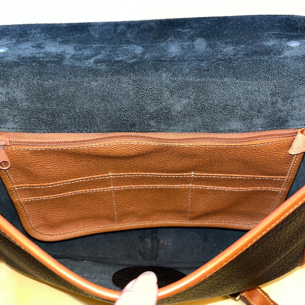 DOONEY & BOURKE Vintage Blue and Leather Shoulder Bag Purse - Picture 15 of 16